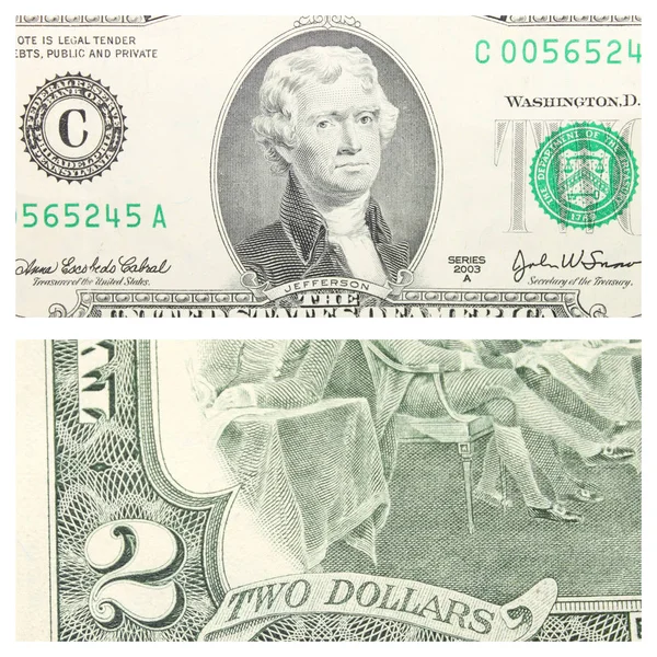Collage Con Fragmentos Dólares Americanos Cerca —  Fotos de Stock
