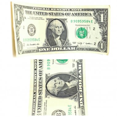 Amerikan dolar yakın çekim parçaları ile kolaj