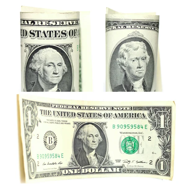 Collage Mit Fragmenten Amerikanischer Dollars Nahaufnahme — Stockfoto