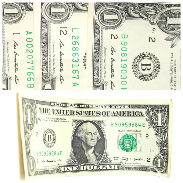 Collage Fragments American Dollars Close — Stock Photo, Image