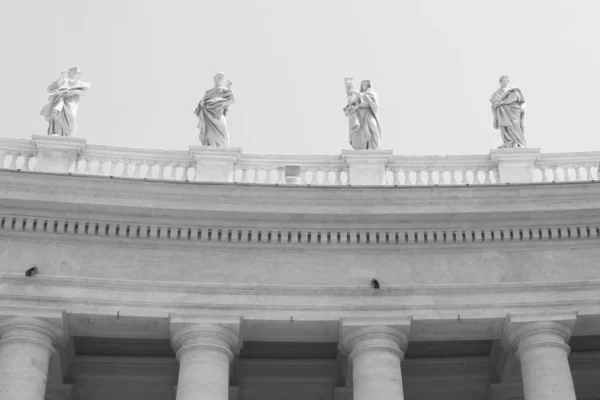 Black White Photo Saint Peter Basilica Peter Square Vatican City Stock Photo