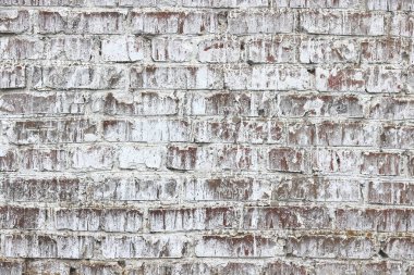 Kırmızı tuğla, modern tasarım iç oda, bar ve restoran için çatı katı tarzında beyaz boyalı duvar eski yapılmış