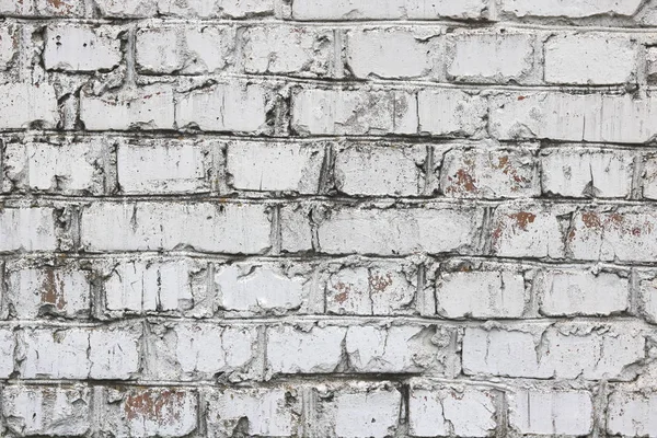 Dinding Tua Yang Terbuat Dari Bata Merah Dicat Putih Dalam — Stok Foto
