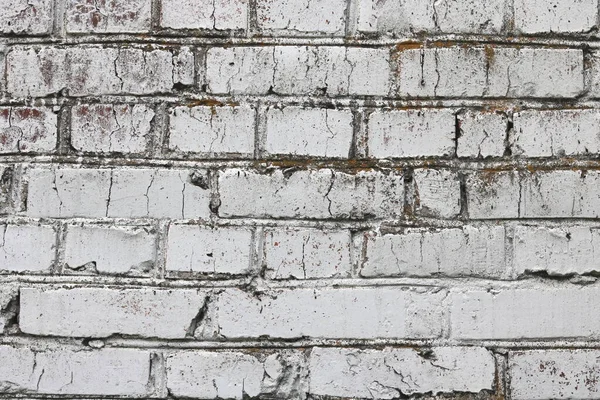 Old Wall Made Red Brick Painted White Loft Style Modern — Stock Photo, Image