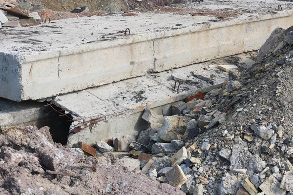 Construction Waste Elements Destroyed Old Structures Municipal Landfill — ストック写真