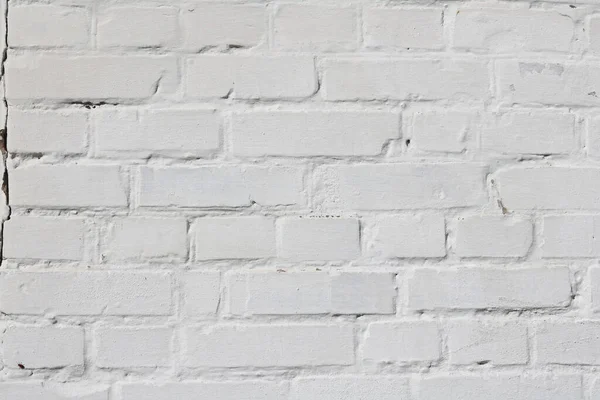 Old Wall Made Red Brick Painted White Loft Style Modern — Stock Photo, Image