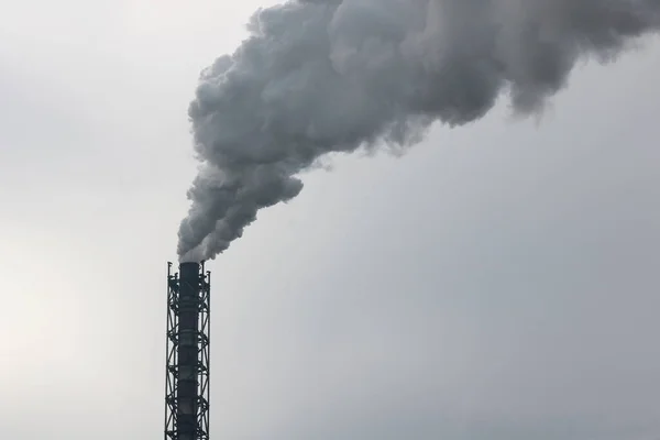 Fabrik Skorsten Och Rök Förorenande Miljö Och Ekologi Planeten Jorden — Stockfoto