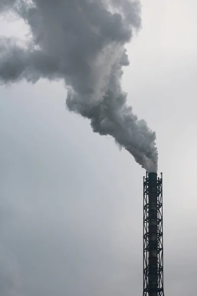 Fabriek Schoorsteen Rook Vervuilende Milieu Ecologie Van Planeet Aarde — Stockfoto