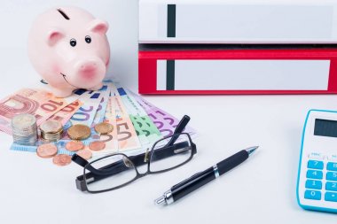 bank finances and piggy bank clipart