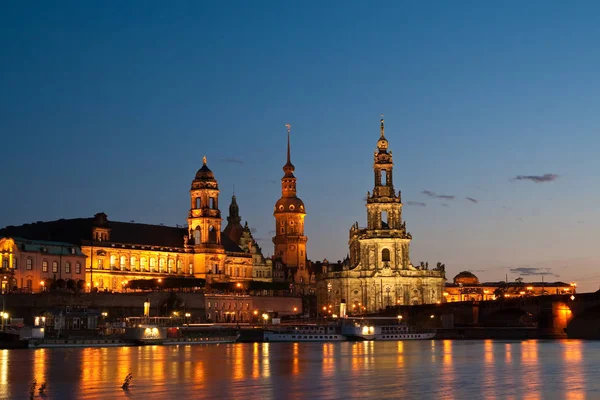 Skyline di Dresda di notte — Foto Stock