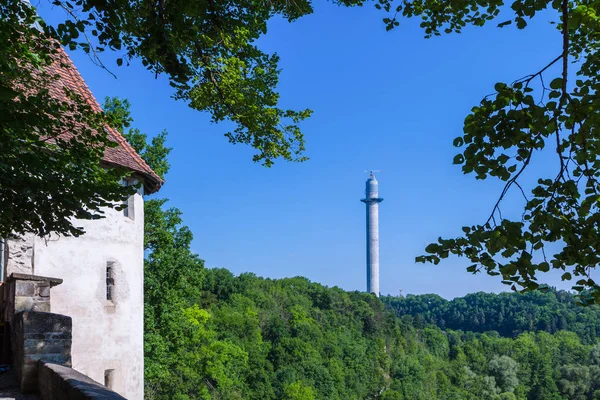 View to the elevator test tower in Rottweil — Stock Photo, Image