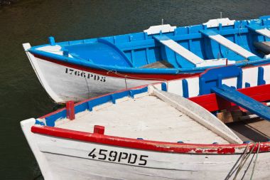 eski renkli Kürek tekneleri