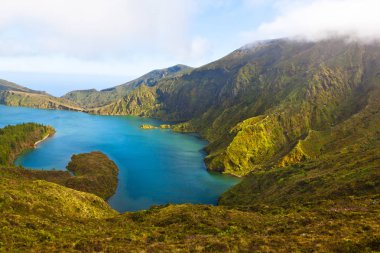 Lagoa yapmak fogo vulcan Gölü ayrıntılı