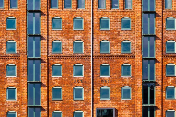 Facade of a brickstone warehouse — Stock Photo, Image