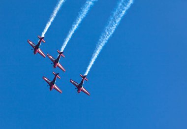 Mavi gökyüzünde uçaklar