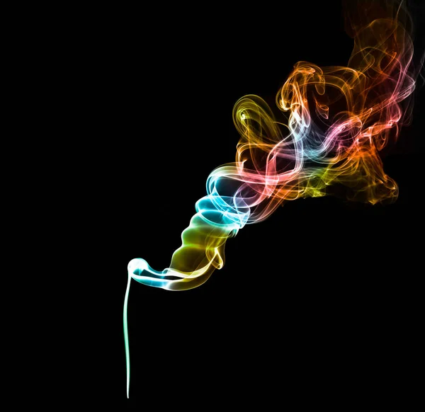Fumée colorée sur noir — Photo