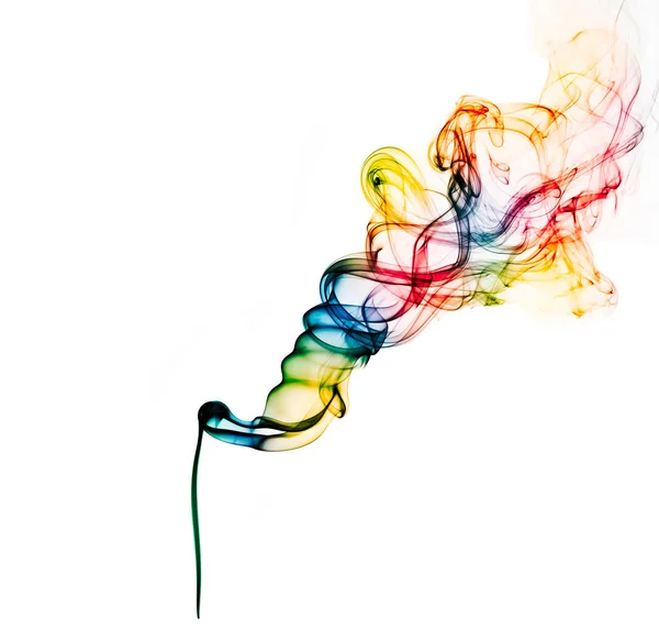 Arco iris en columna de humo — Foto de Stock