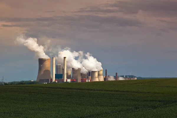 Coal power plant and landscape Royalty Free Stock Images