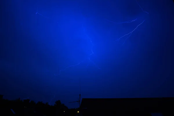 Thunderstorm with lightning — Stock Photo, Image