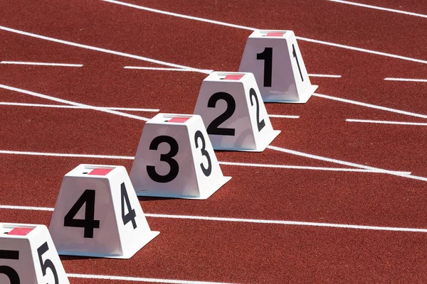 Números na pista para sprint — Fotografia de Stock