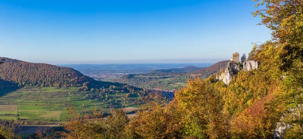 sonbahar Suabian Alb Panoraması
