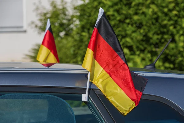 National flags on a car — Stock Photo, Image