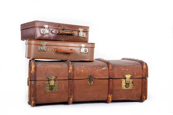 Background with luggage on white — Stock Photo, Image