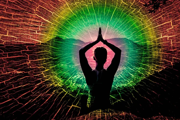 カラフルなヨガ瞑想の背景 — ストック写真