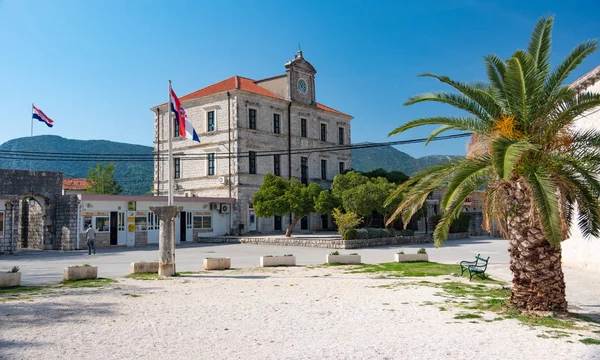 20230 Ston Croatia 2018 View Old Town Mediterranean Coast Salt — Stock Fotó