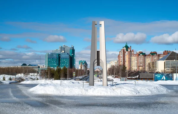 Surgut Autonomer Okrug Chanty Mansi Russland 2020 Grünes Gazprom Bürogebäude — Stockfoto