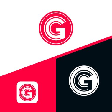 G harfi ilk simge logo tasarımı, satır biçimi logo tasarımı