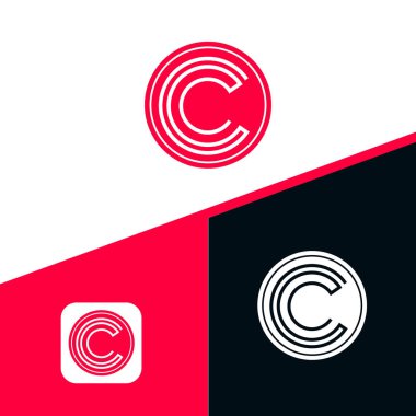 C harfi ilk simge logo tasarımı, satır biçimi logo tasarımı