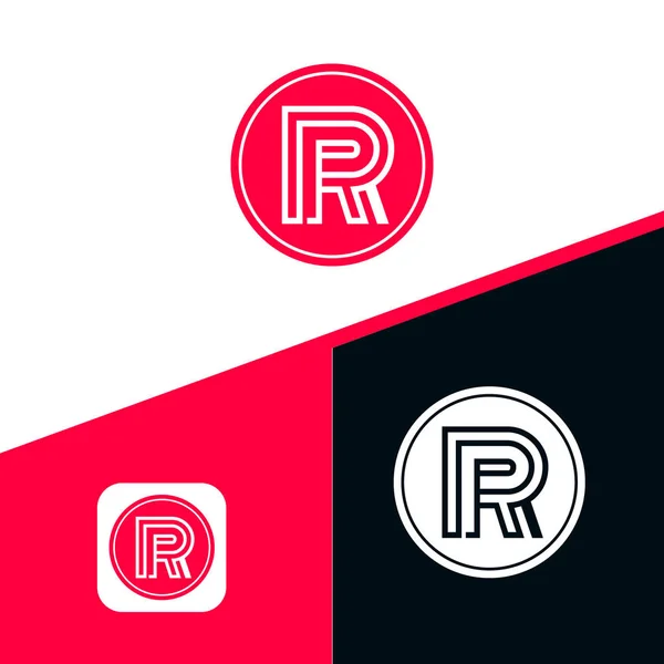Letter Initial Icon Logo Design Line Style Logo Design — Stock Vector