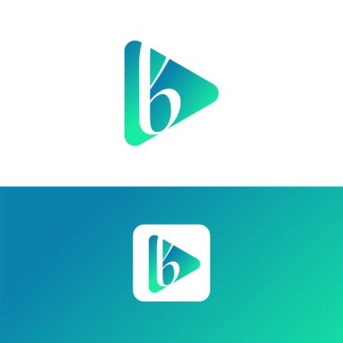 B harfi logo simgesi çalma düğmesi ve ilk harf B