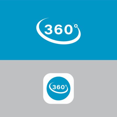 Melek 360 derece ikon vektör işareti. Melek 360 derece sembol şablonu