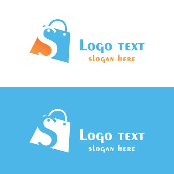 Letra Abstrata Com Bolhas Saco Compras Logotipo Compras Abstrato Logotipo — Vetor de Stock