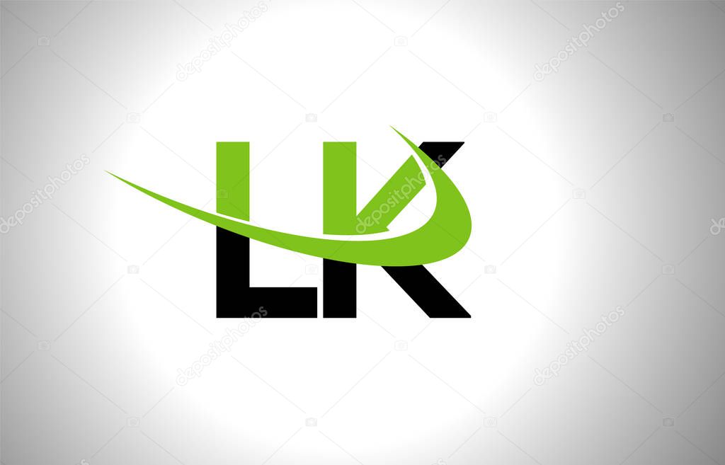 LK Modern Letter Logo Design with Creative Swoosh Vector