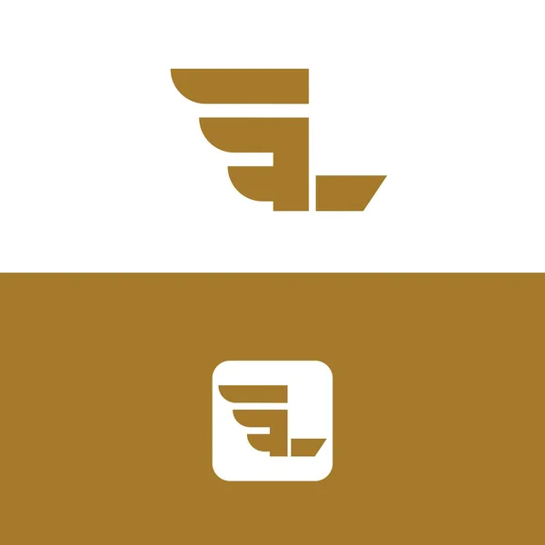 Logo Litery Prostym Szablonem Wektorowym Elementu Projektu Wings — Wektor stockowy