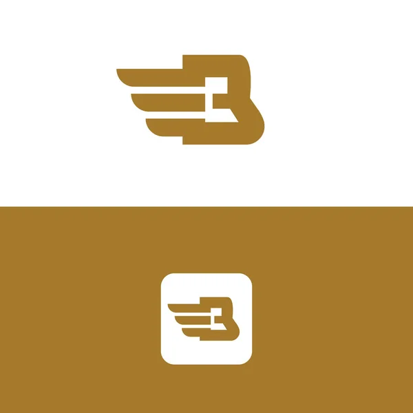 シンプルな翼デザイン要素ベクトルテンプレートを持つ文字Bロゴ — ストックベクタ