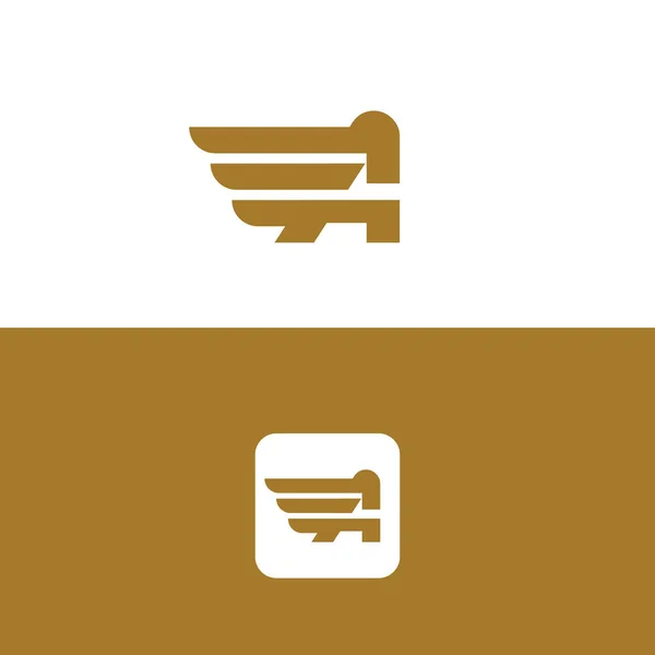 Litera Logo Prostym Szablonem Wektorowym Elementu Projektu Wings — Wektor stockowy