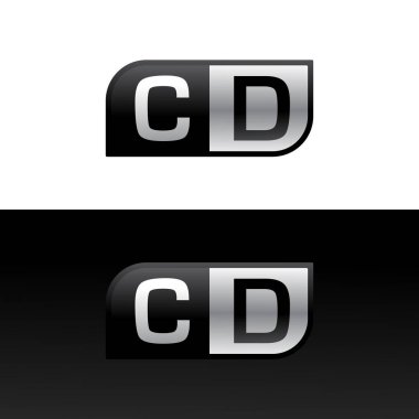 İki farklı kenarı olan bir CD. Negatif veya siyah ve beyaz vektör şablon tasarım vektörü