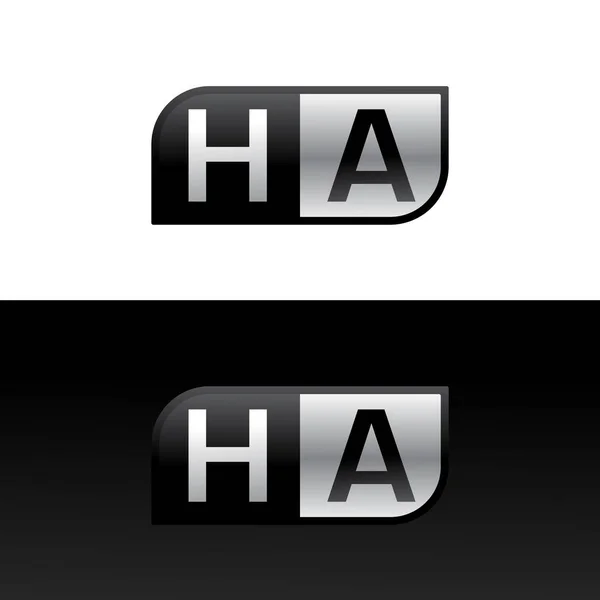 Logo Lettre Avec Deux Côtés Différents Modèle Vecteur Négatif Noir — Image vectorielle