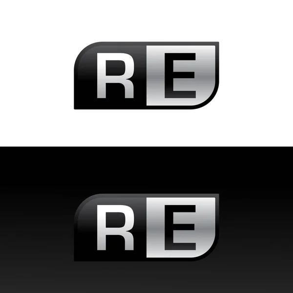 ロゴレター2つの異なる側面で再 負または黒と白のベクトルテンプレートデザインベクトル — ストックベクタ