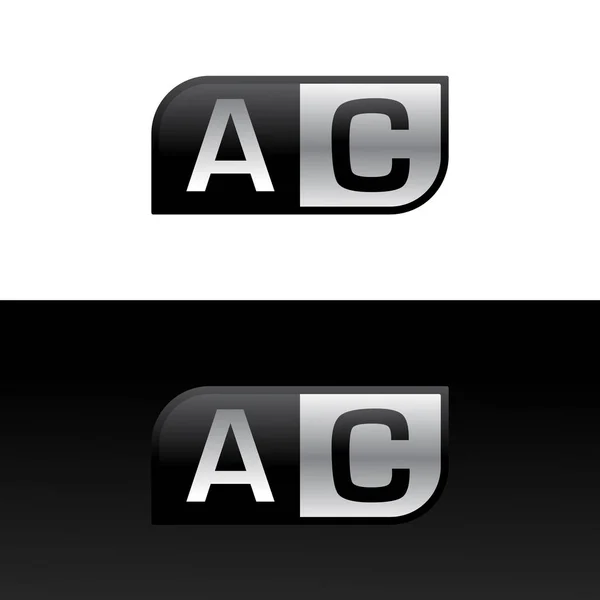 Logo Lettre Avec Deux Côtés Différents Modèle Vecteur Négatif Noir — Image vectorielle