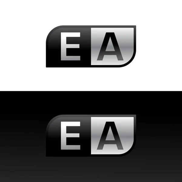 Logo Letter Two Different Sides Negative Black White Vector Template — Stockvector