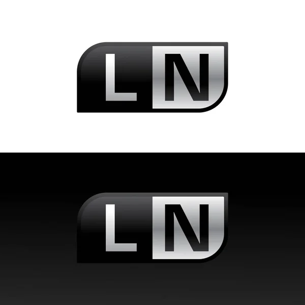 Logo Lettre Avec Deux Côtés Différents Modèle Vecteur Négatif Noir — Image vectorielle