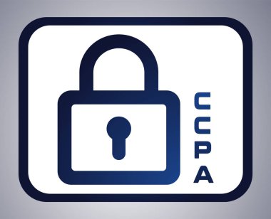 Uygulamalar ve web siteleri için düz vektör simgesine sahip California tüketici gizliliği eylemi veya CCPA sembolü