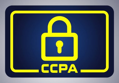 Uygulamalar ve web siteleri için düz vektör simgesine sahip California tüketici gizliliği eylemi veya CCPA sembolü