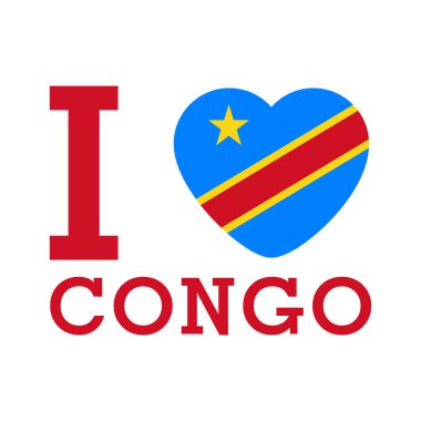 Kalp şeklinde taşıyıcı ile Kongo 'yu seviyorum.