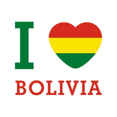 Kalp bayraklı Bolivya 'yı seviyorum Vektör